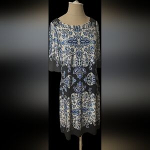 Eliza Jay Jersey Knit Floral 3/4 Sleeve Dress